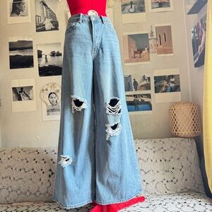 MADDEN GIRL extra wide leg blue jeans